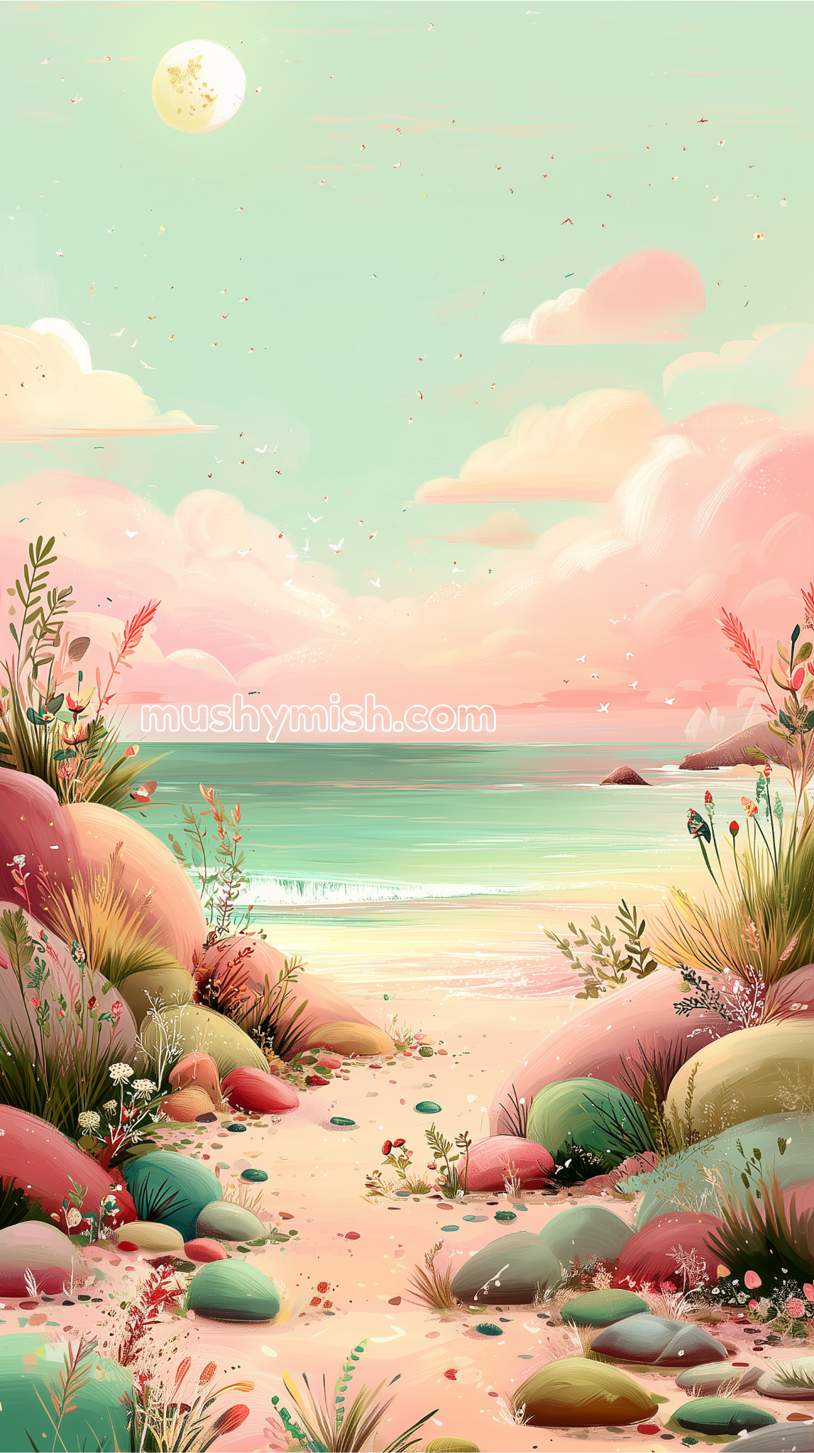 First Post: Cotton Candy Sea Illustrations! mushymish socialwebsite cottoncandysea theme1 12