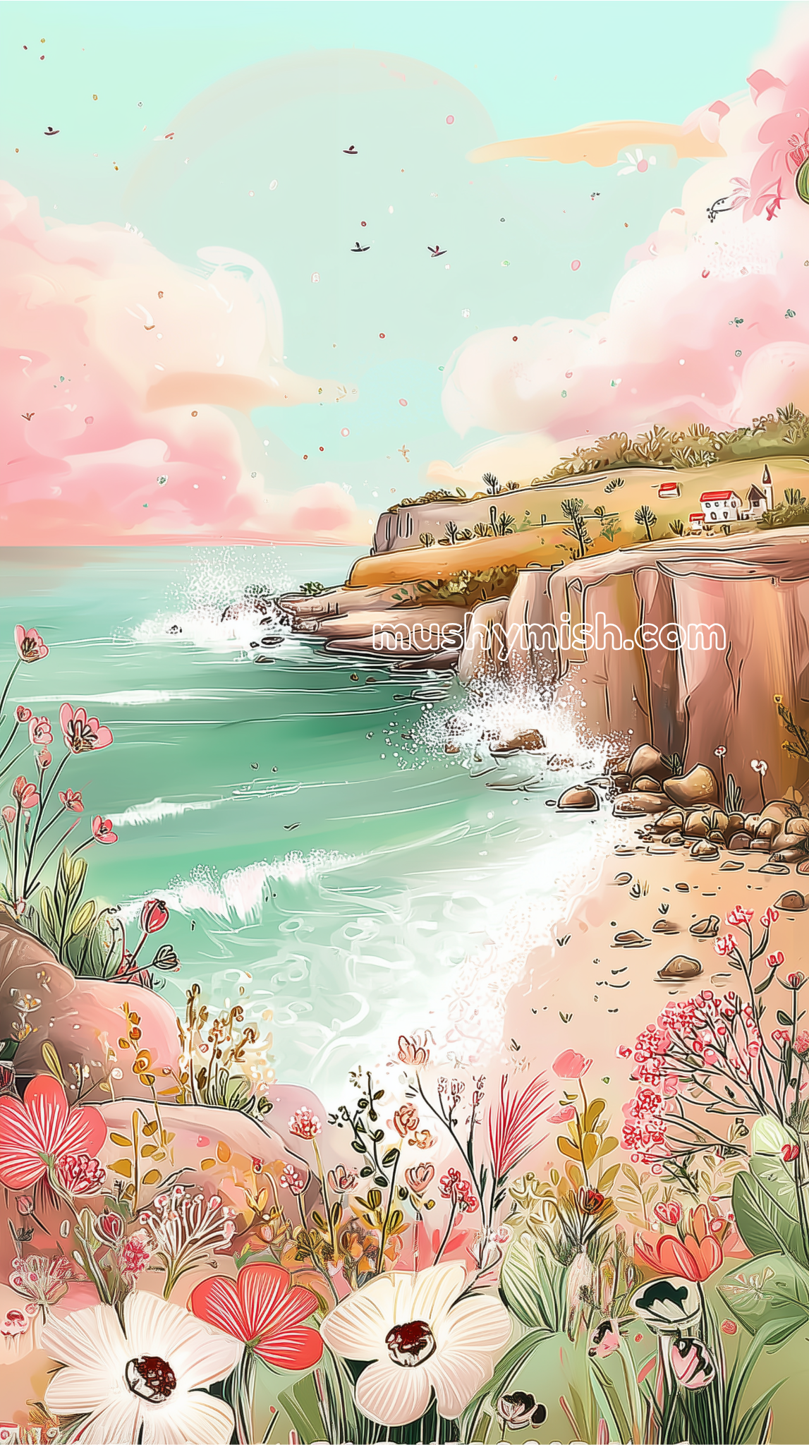 First Post: Cotton Candy Sea Illustrations! mushymish socialwebsite cottoncandysea theme1 13