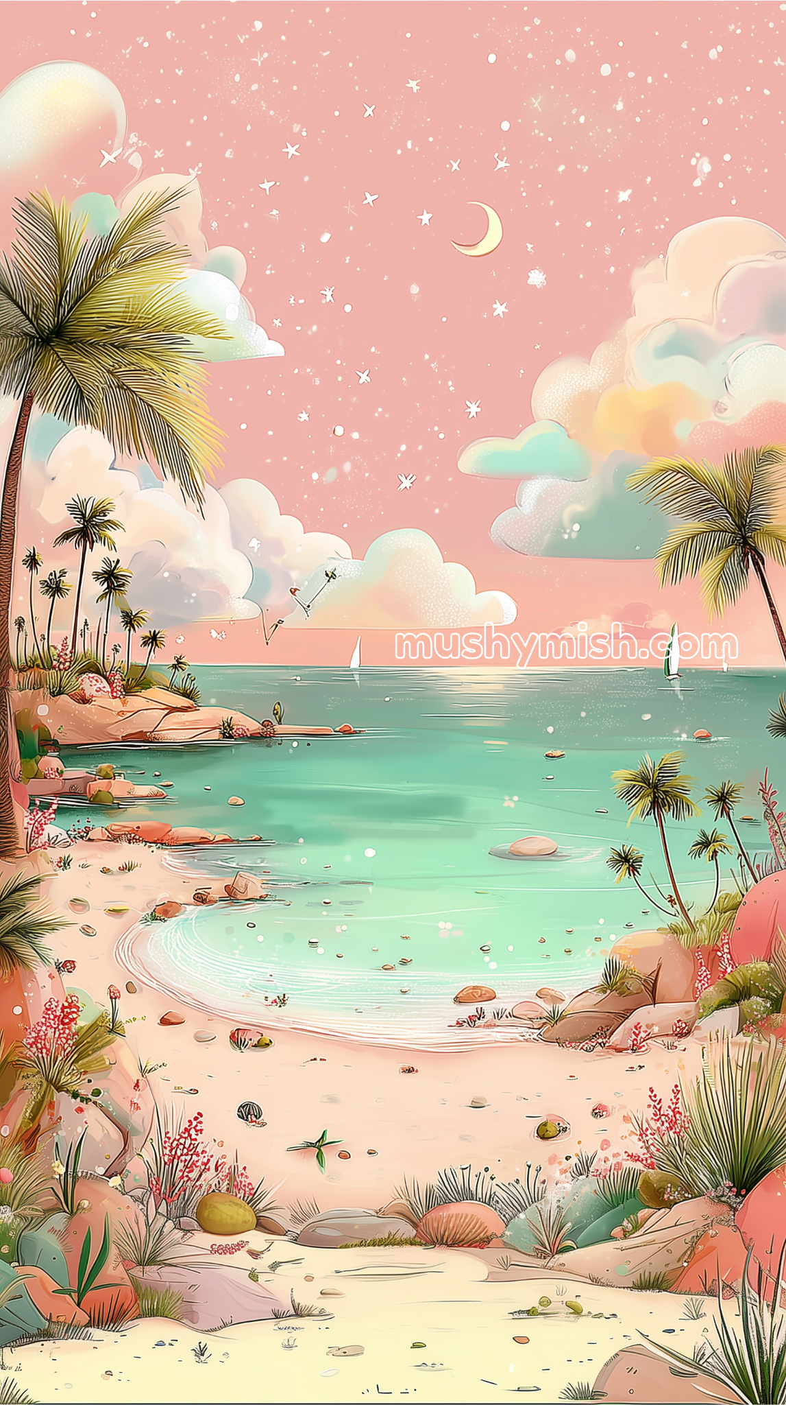 First Post: Cotton Candy Sea Illustrations! mushymish socialwebsite cottoncandysea theme1 14